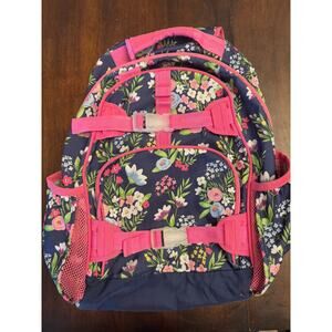 Pottery barn kids floral pink and blue girls backpack